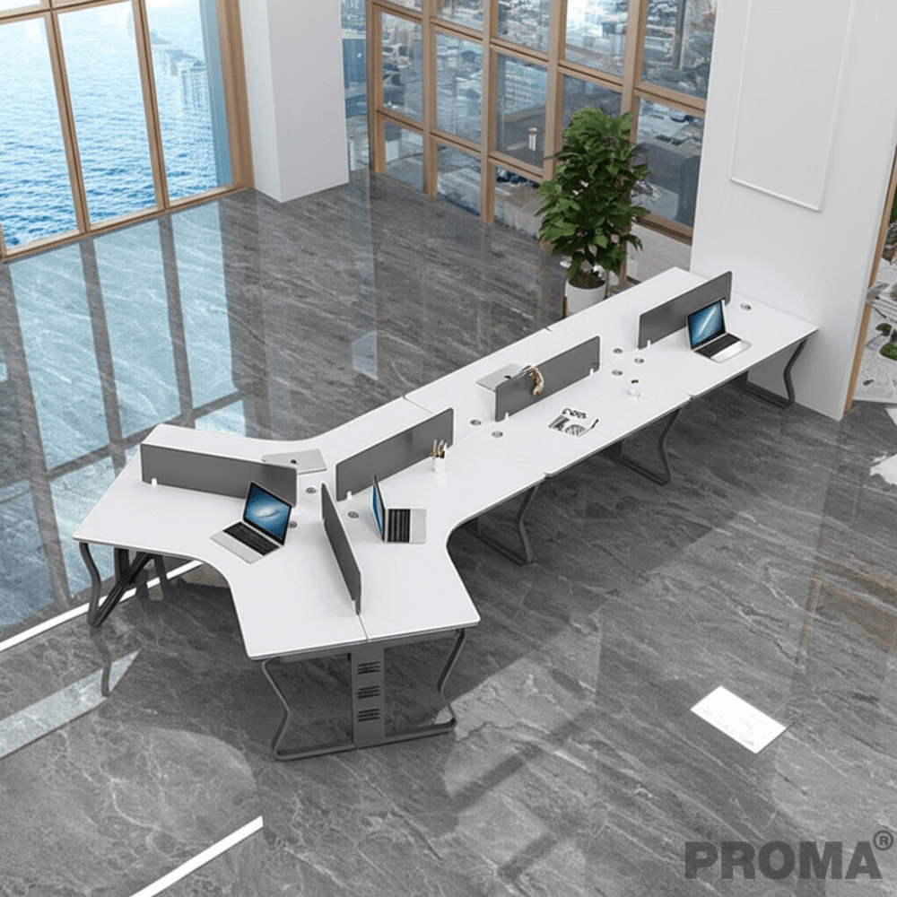 [Pre-order] โต๊ะทำงาน Proma-POD-05 สีขาว/ดำ แบบ 7 ที่นั่ง (ไม่มีตู้เอกสาร)_11